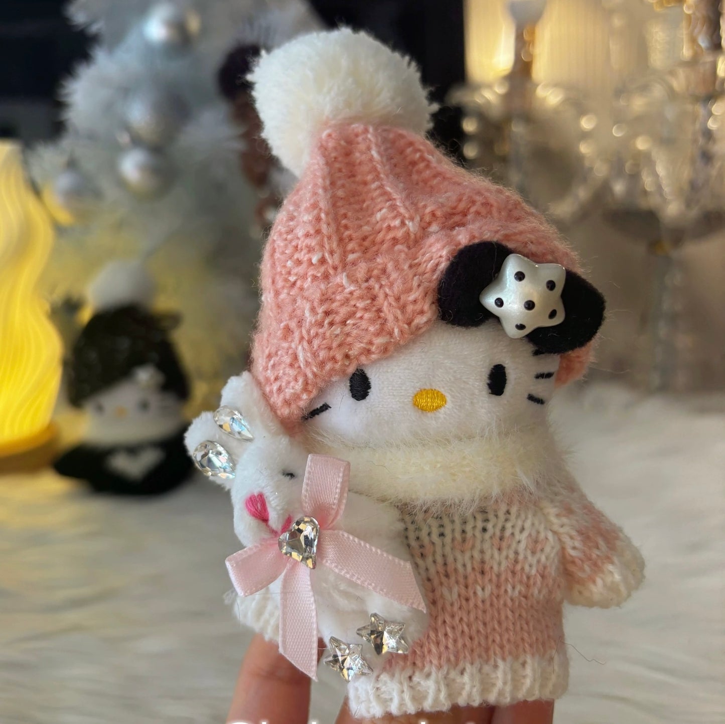 Hello Kitty Winter Hugs Plushie Keychain