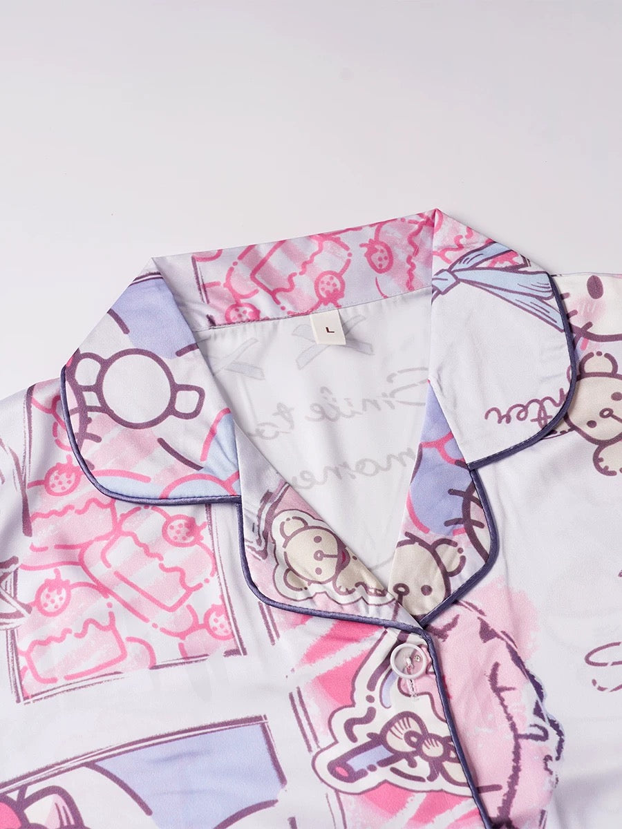 HelloKitty Silk Satin Pajama Set