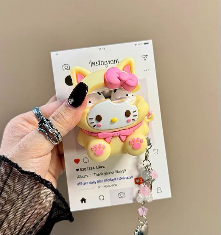 HelloKitty Cute Fox Cosplay Airpods Case With Charm