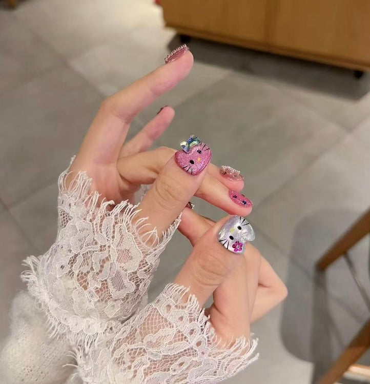 Hello Kitty Pink Sparkle Crush Press On Nails Press-On Nail Set