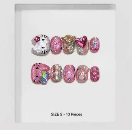 Hello Kitty Pink Sparkle Crush Press On Nails Press-On Nail Set