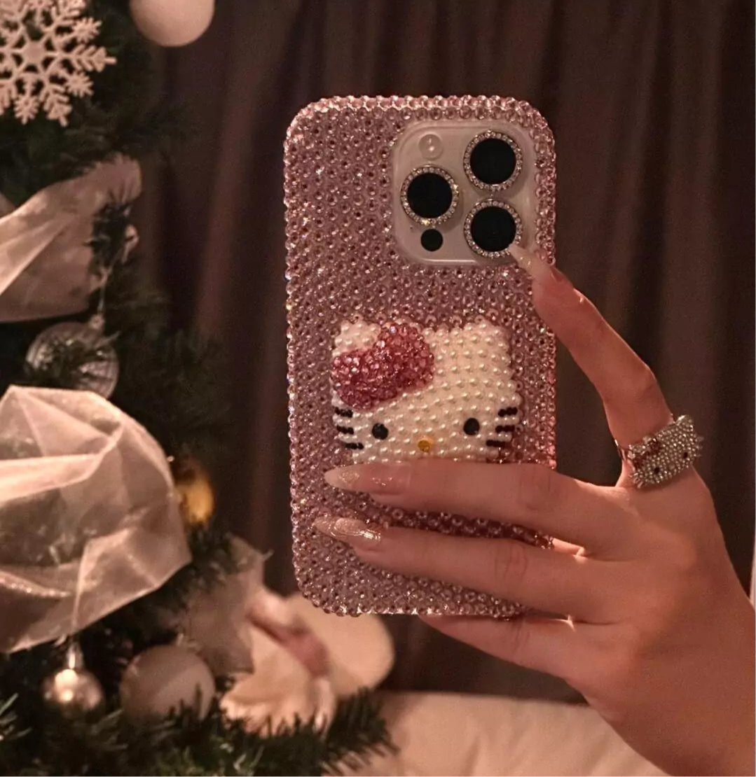 Hello Kitty Handmade Rhinestone Diamond Phone Case