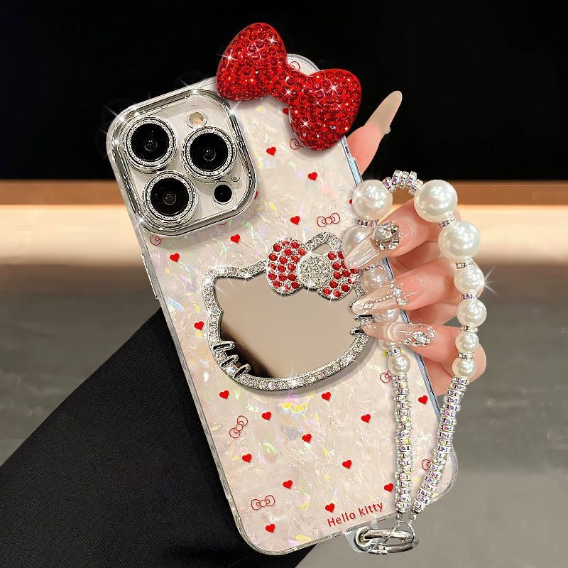 Hello Kitty Majestic Bow Vanity Stand Cover & Bracelet Phone Case