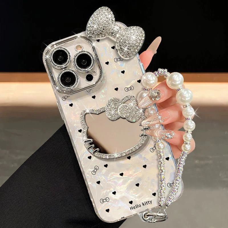 Hello Kitty Majestic Bow Vanity Stand Cover & Bracelet Phone Case