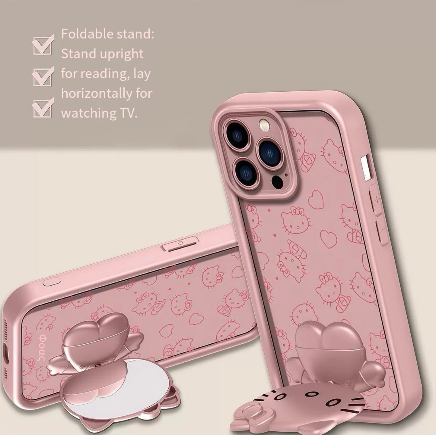 Hello Kitty Chic Pink Mirror Stand Case