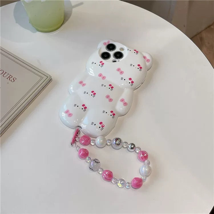Hello Kitty 3D Bear Phone Case with Phone Charm 🎀