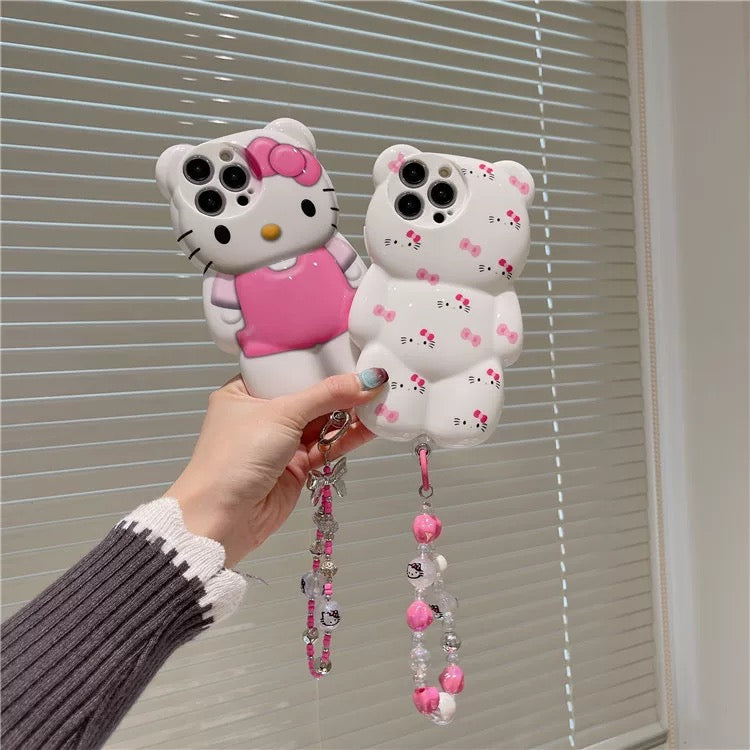 Hello Kitty 3D Bear Phone Case with Phone Charm 🎀