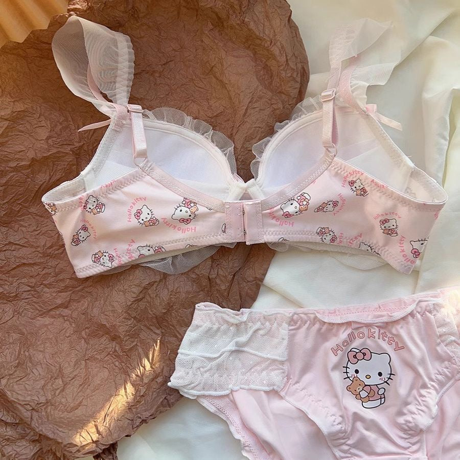 Hello Kitty Pink Lace Trim Lingerie Set