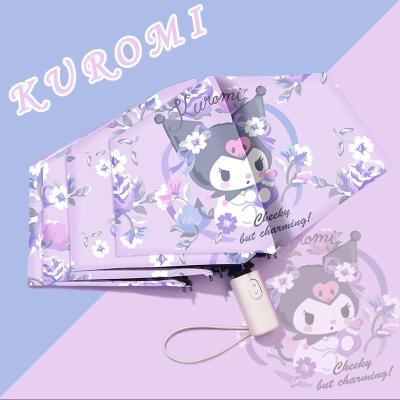 Kuromi Floral Umbrella (white handle)
