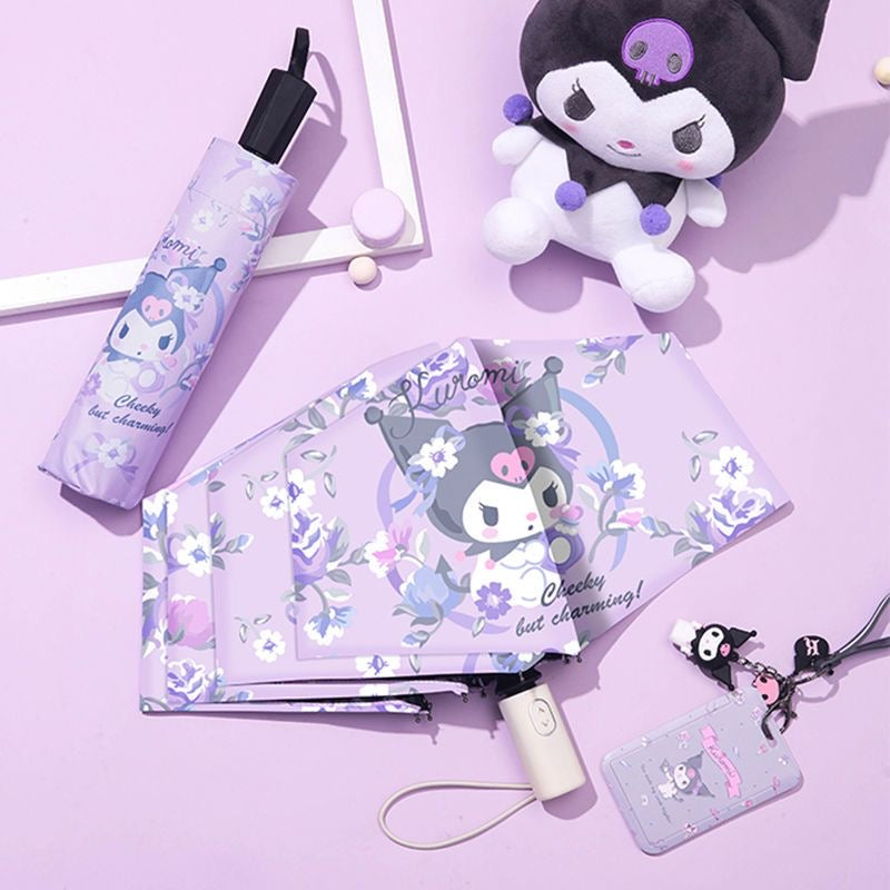 Kuromi Floral Umbrella (white handle)