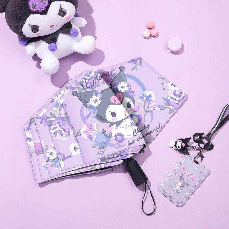 Kuromi Floral Umbrella (white handle)