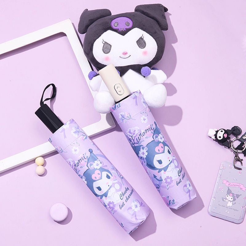 Kuromi Floral Umbrella (white handle)