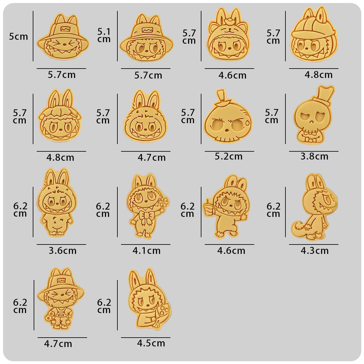 LABUBU 3D Cookie Mold (14 PCs)