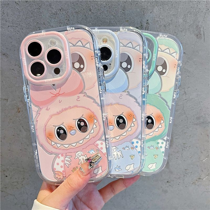 LABUBU Grinning Face Pastel Phone Case with Phone Charm