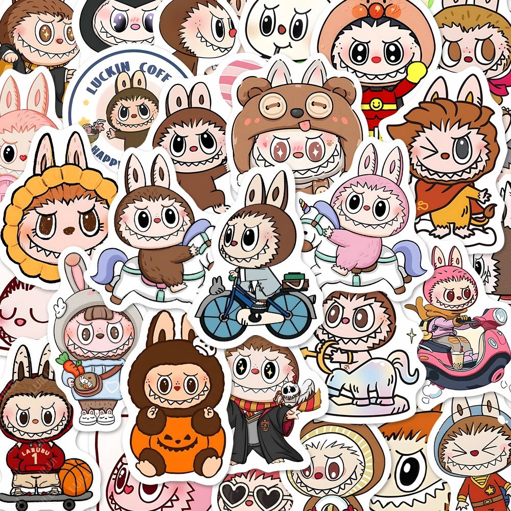 Labubu Stickers – 50 PCS of Mischievous Charm 💖💀😆