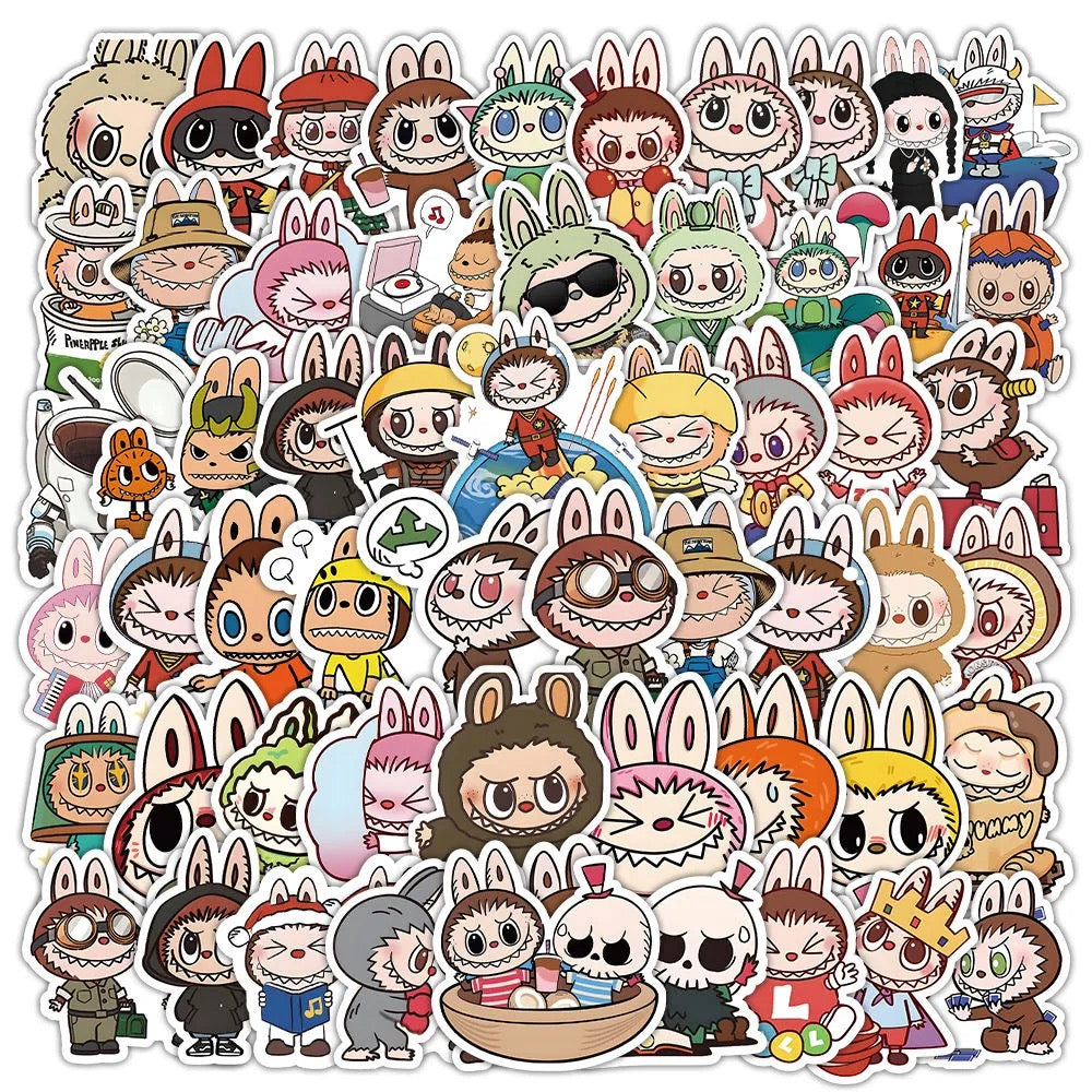 Labubu Stickers – 50 PCS of Mischievous Charm 💖💀😆