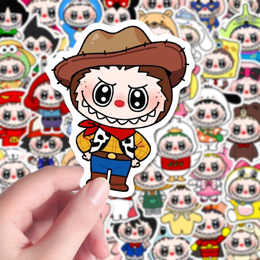 Labubu Stickers – 50 PCS of Mischievous Charm 💖💀😆