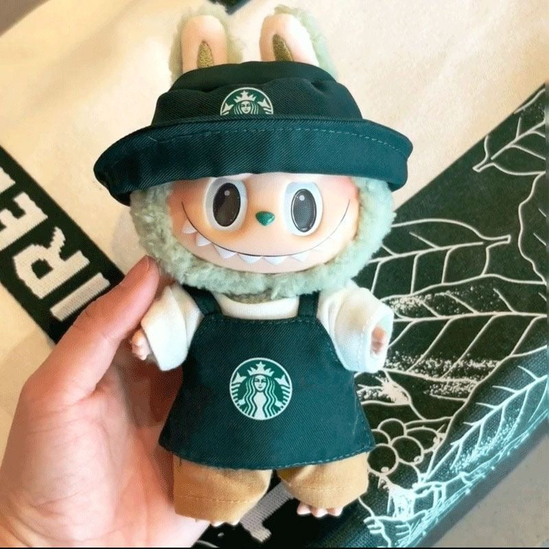 Labubu Starbucks-Inspired Doll Outfit (4-Piece Set)
