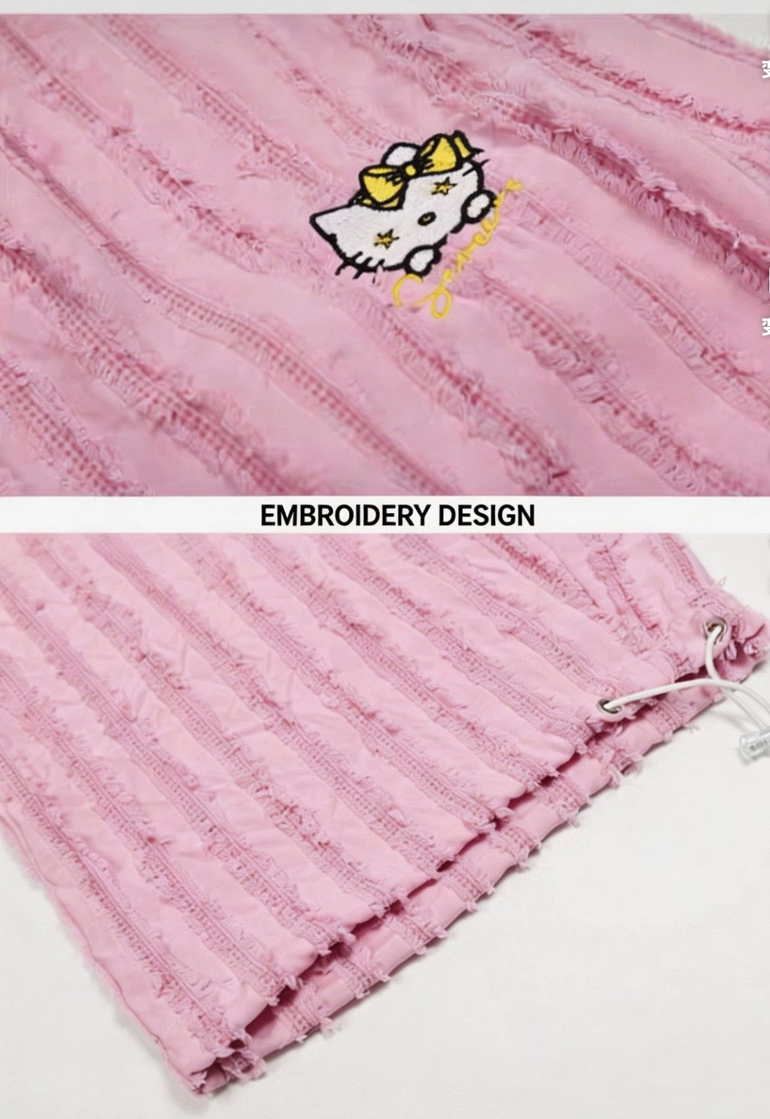 Hello Kitty Sweet Rebel Distressed Stripe Pants