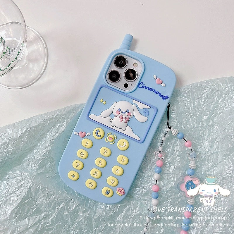 Cinnamoroll Y2K 3D Phone Case with Phone Charm