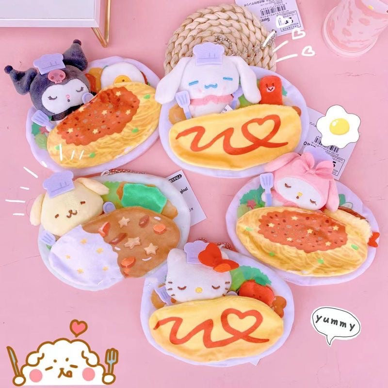 Sanrio Omelette Plushie Keychain