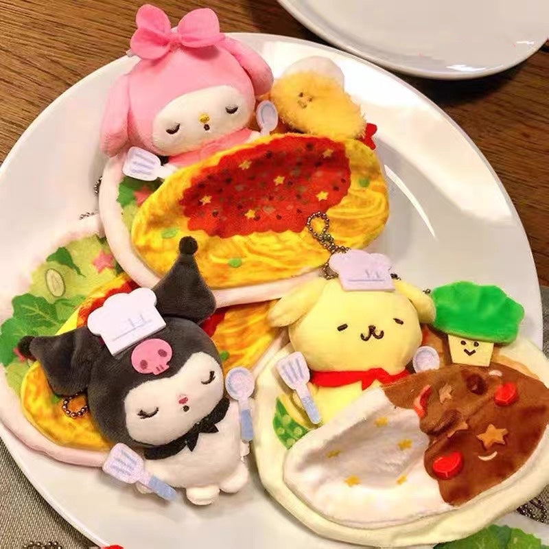 Sanrio Omelette Plushie Keychain