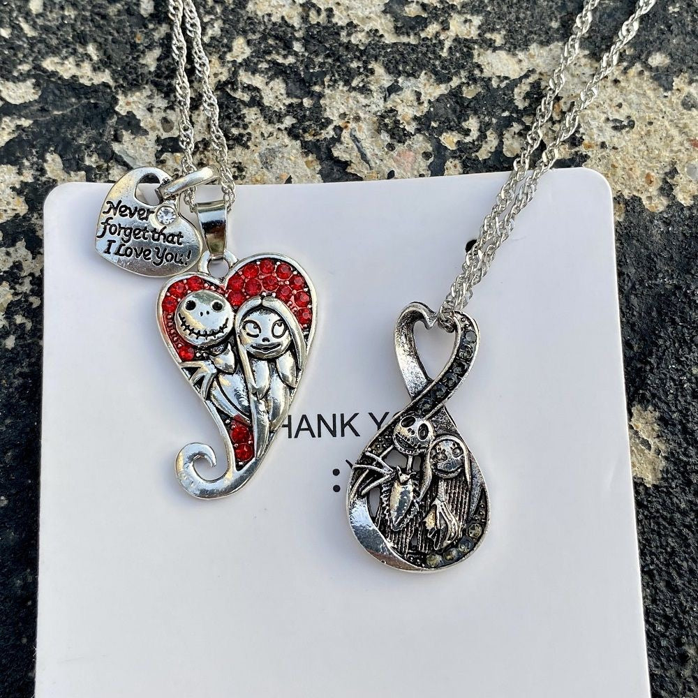 Sally & Jack Skellington Couple Necklace (2 PCs) 💀✨