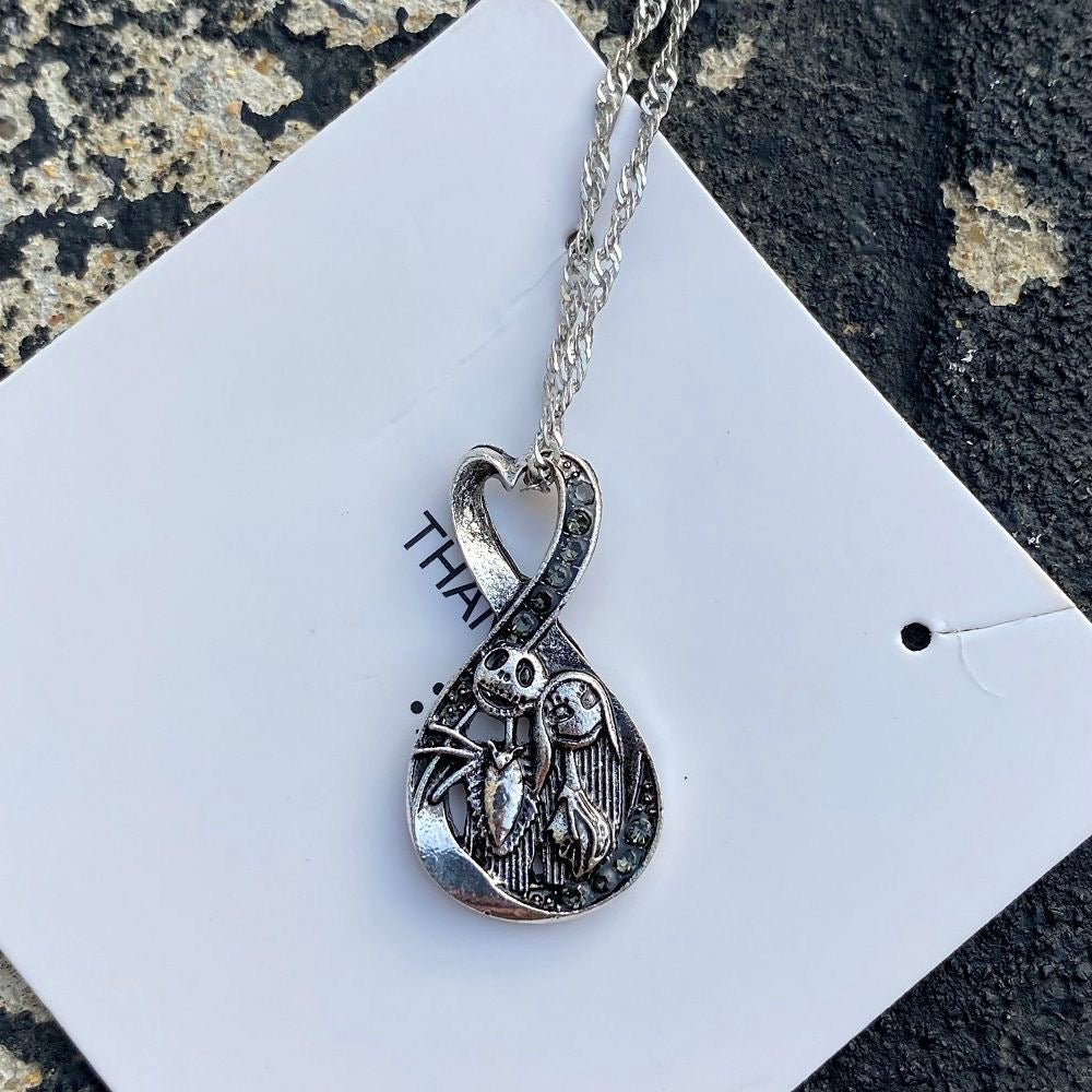 Sally & Jack Skellington Couple Necklace (2 PCs) 💀✨
