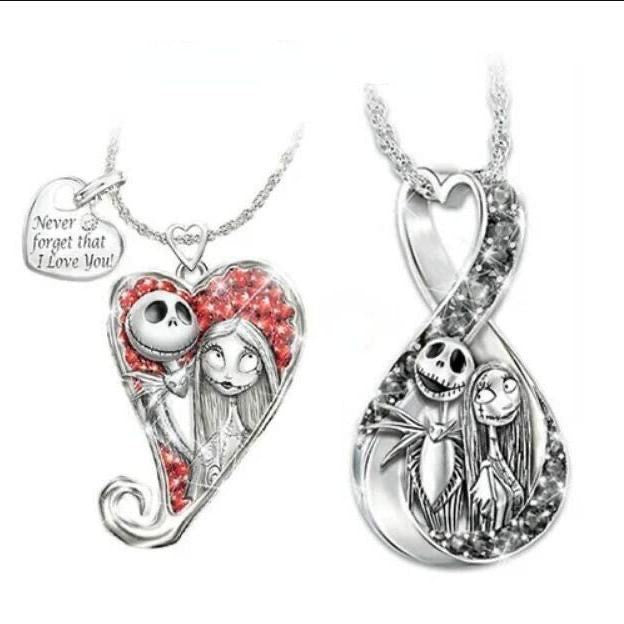 Sally & Jack Skellington Couple Necklace (2 PCs) 💀✨