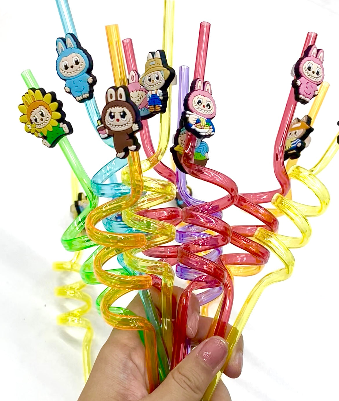 Labubu Swirl Magic Straw with Charms (10 PCs)