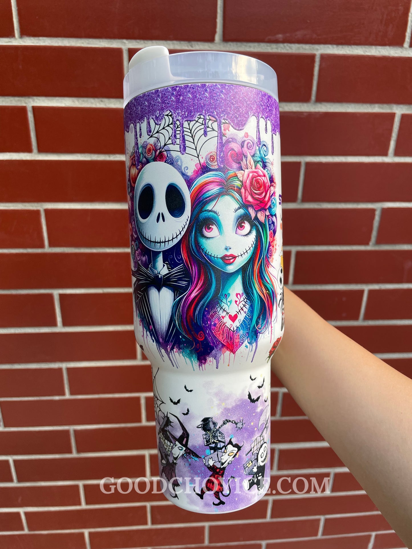 Sally & Jack Skellington Midnight Magic Glow-in-the-Dark 40 Oz Tumbler 🖤💀✨🎃 Limited Edition