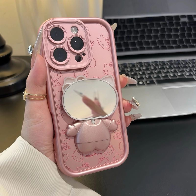 Hello Kitty Chic Pink Mirror Stand Case