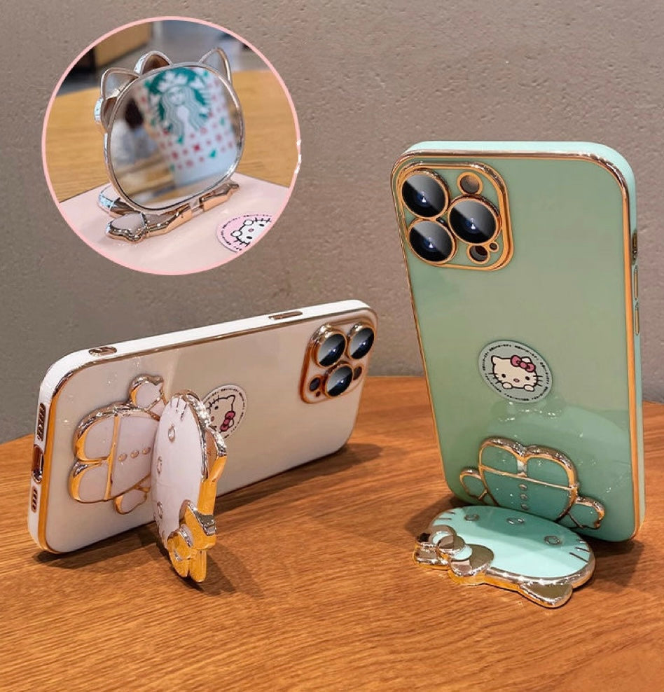 Hello Kitty Foldable Mirror Stand Phone Case
