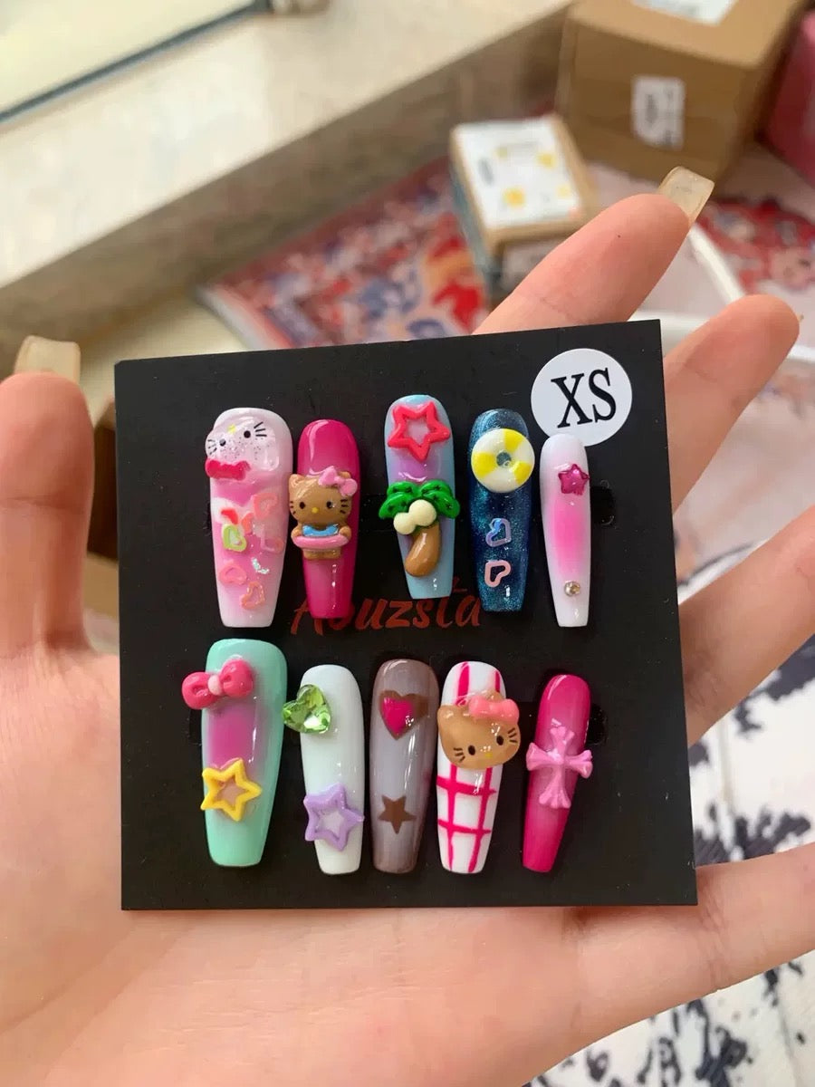 Hello Kitty – Hawaii-Strandurlaub – Aufklebbares Nagelset