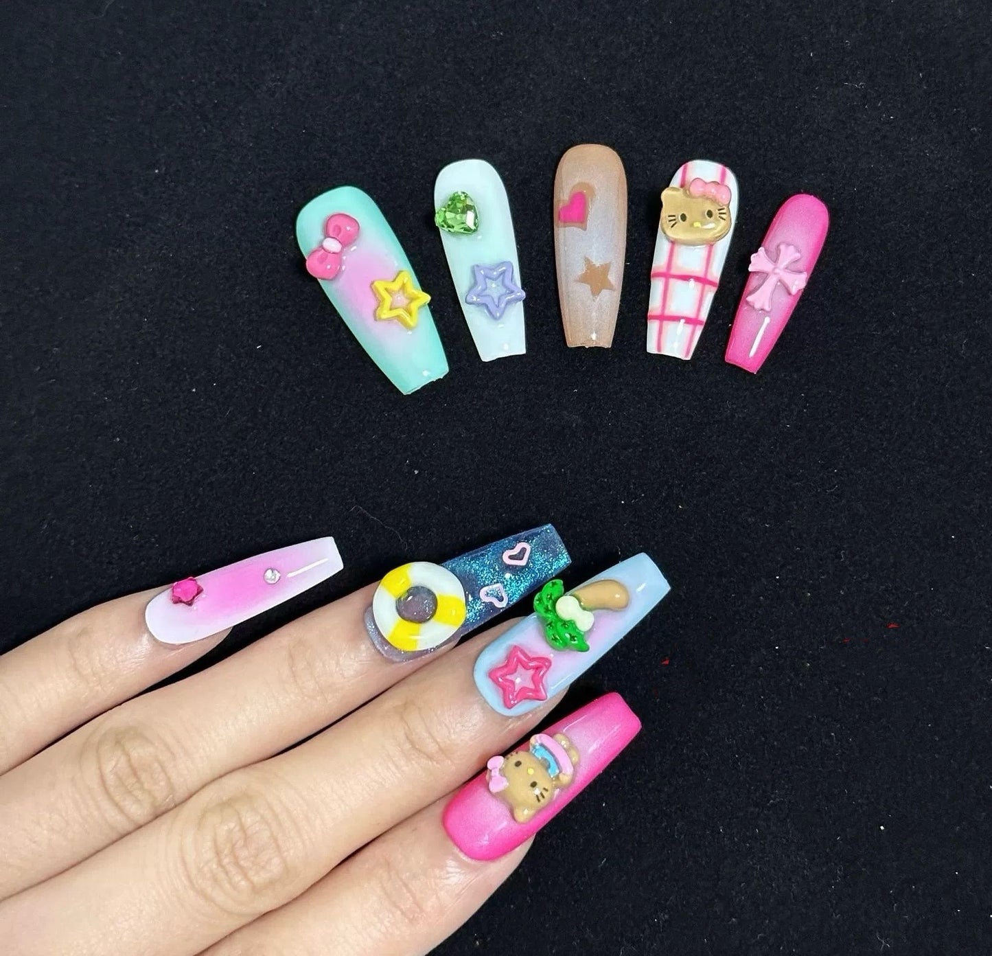 Hello Kitty – Hawaii-Strandurlaub – Aufklebbares Nagelset