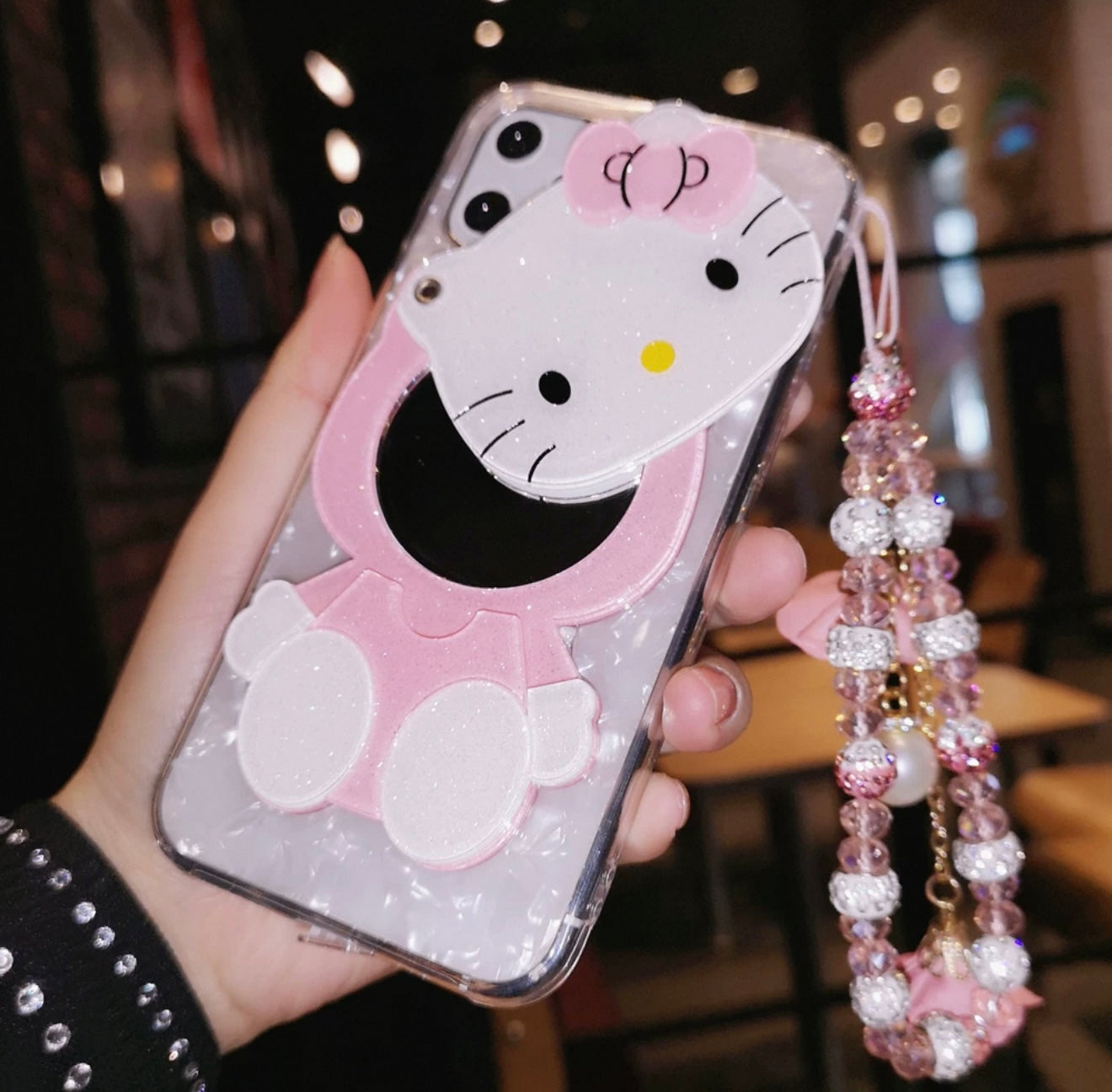 HelloKitty Shell Phone Case With Phone Charm