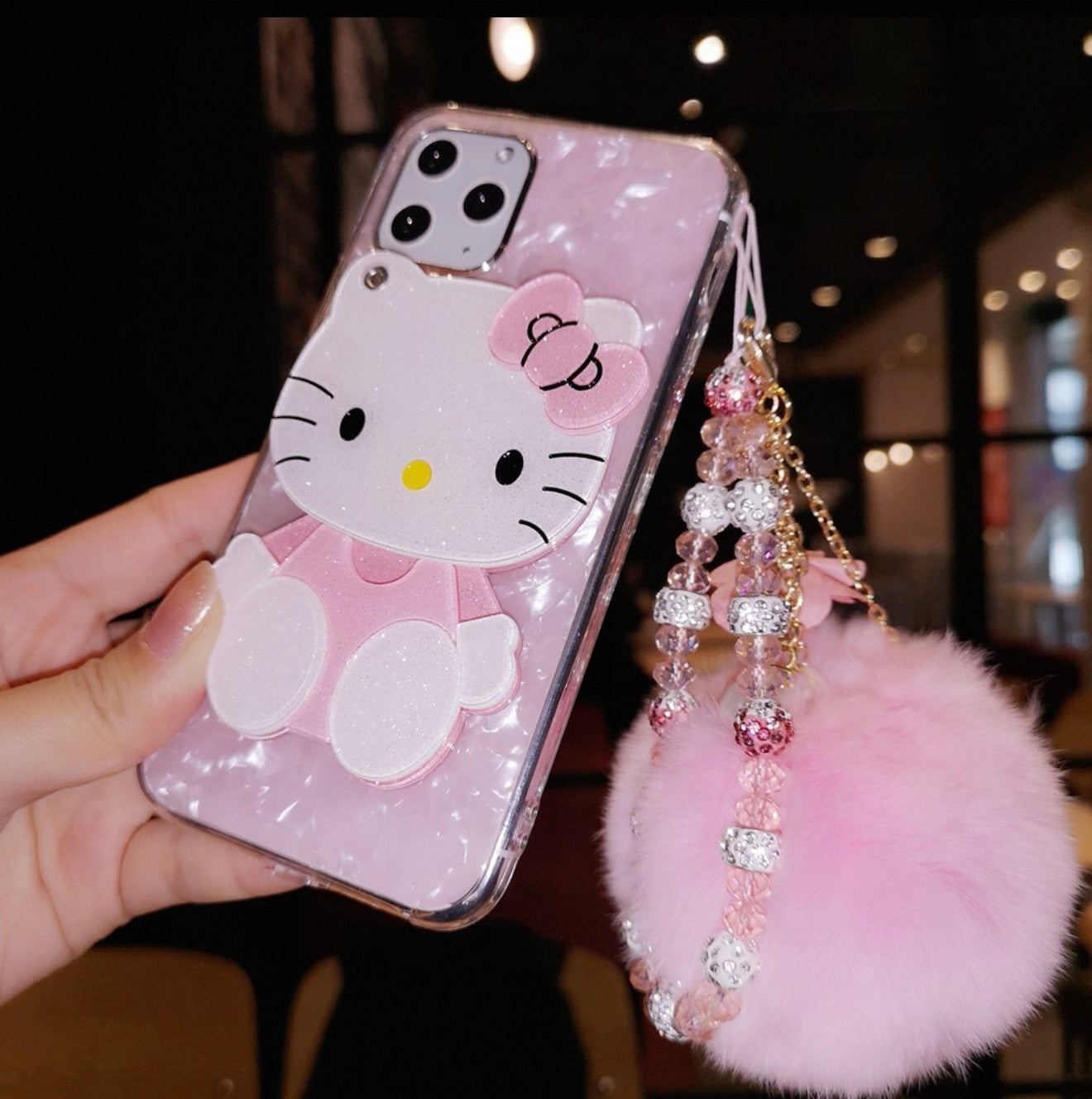 HelloKitty Shell Phone Case With Phone Charm GoodChoyice HelloKitty Shell Phone Case With Phone Charm GoodChoyice
