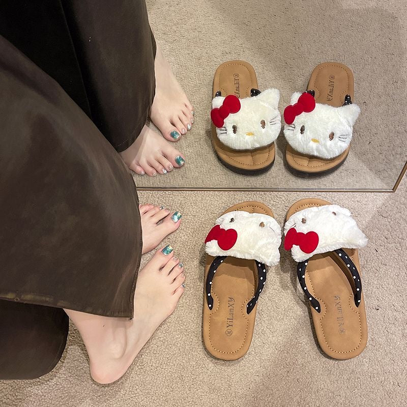 Hellokitty Plushie Flip Flops