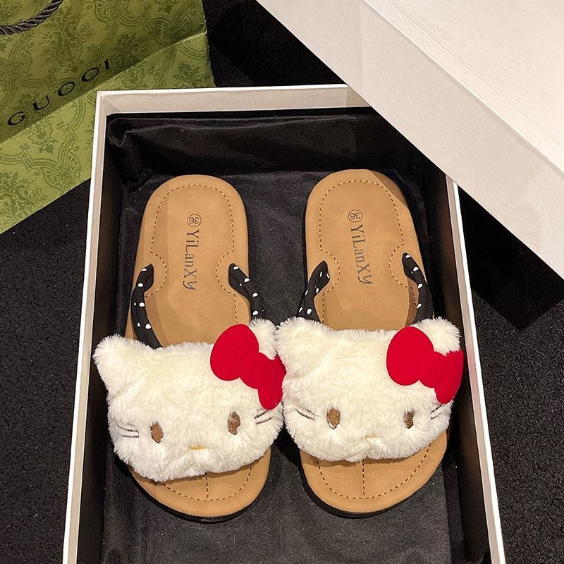 Hellokitty Plushie Flip Flops