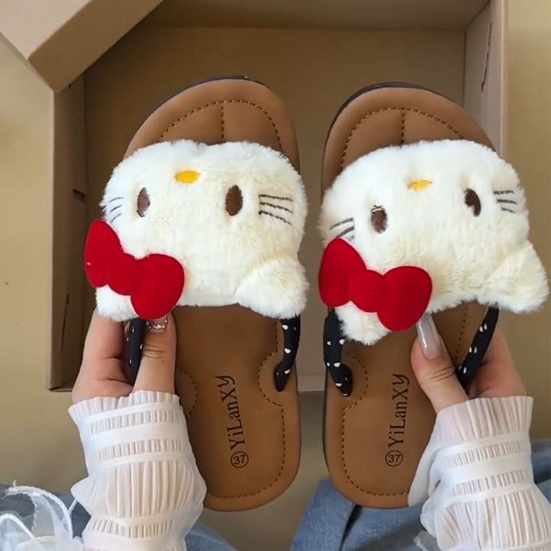 Hellokitty Plushie Flip Flops