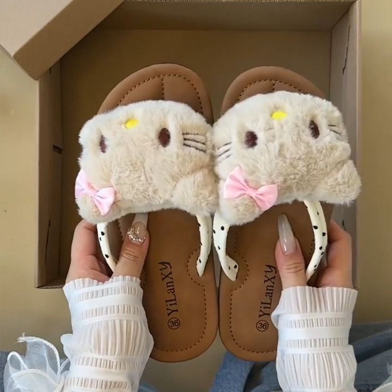 Hellokitty Plushie Flip Flops