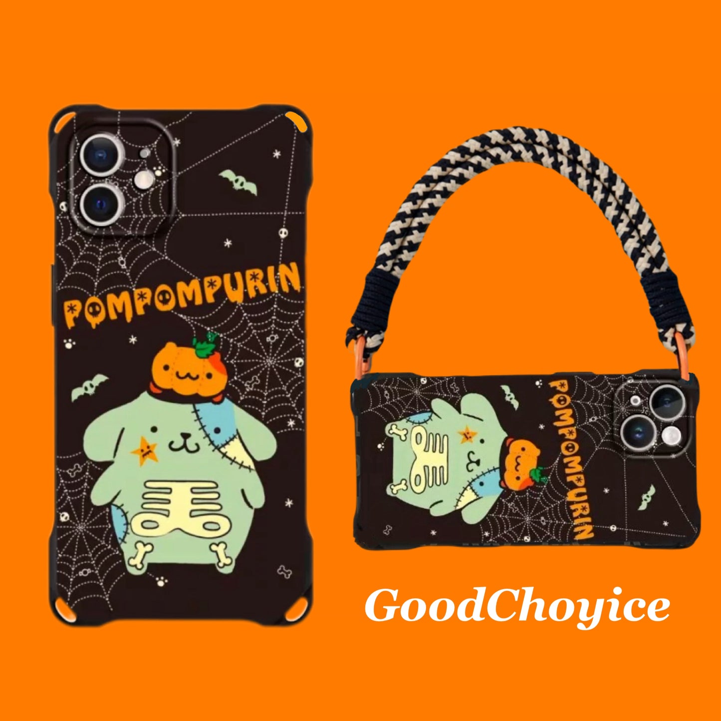 Pompompurin Halloween Phone Case with Lanyard