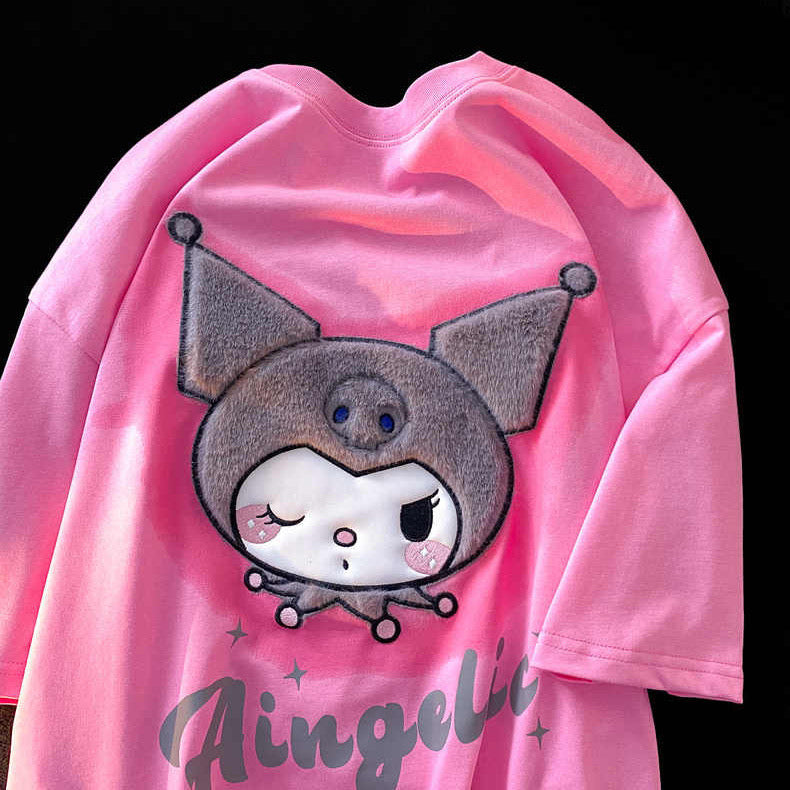 Kuromi Fluffy Face T-Shirt