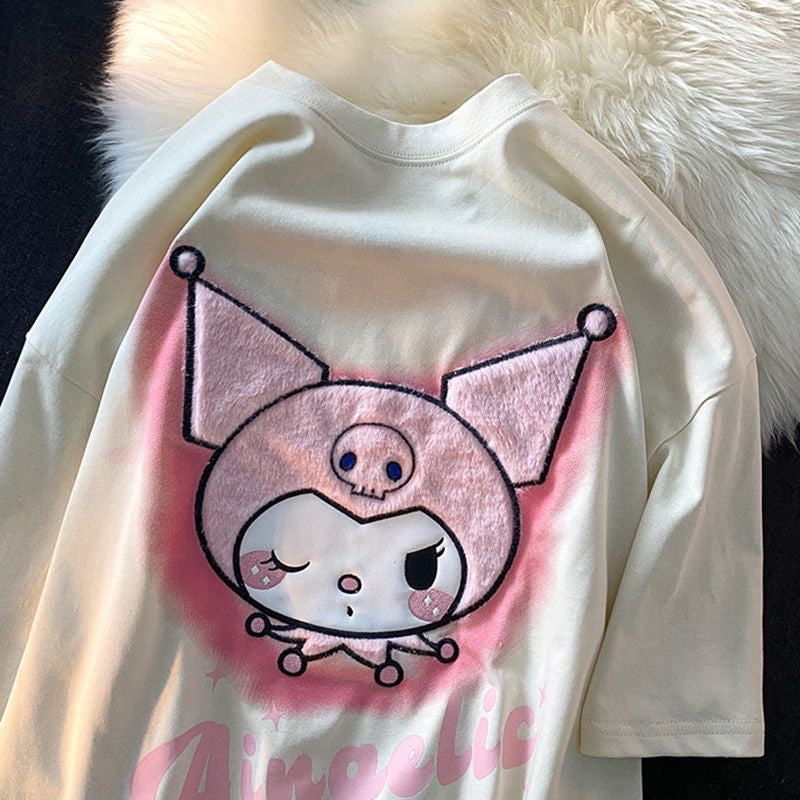 Kuromi Fluffy Face T-Shirt