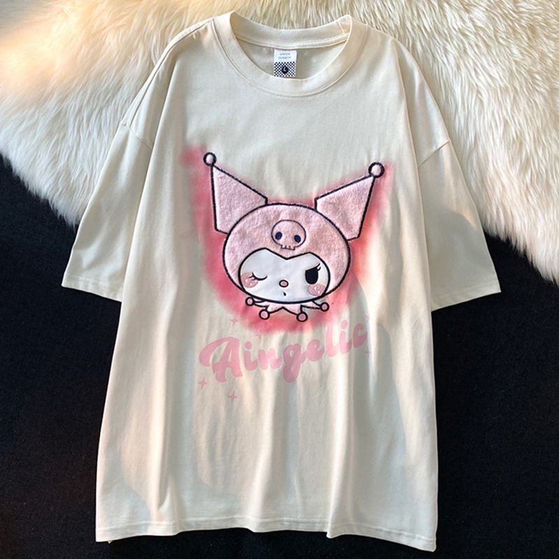 Kuromi Fluffy Face T-Shirt