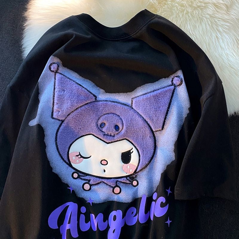 Kuromi Fluffy Face T-Shirt