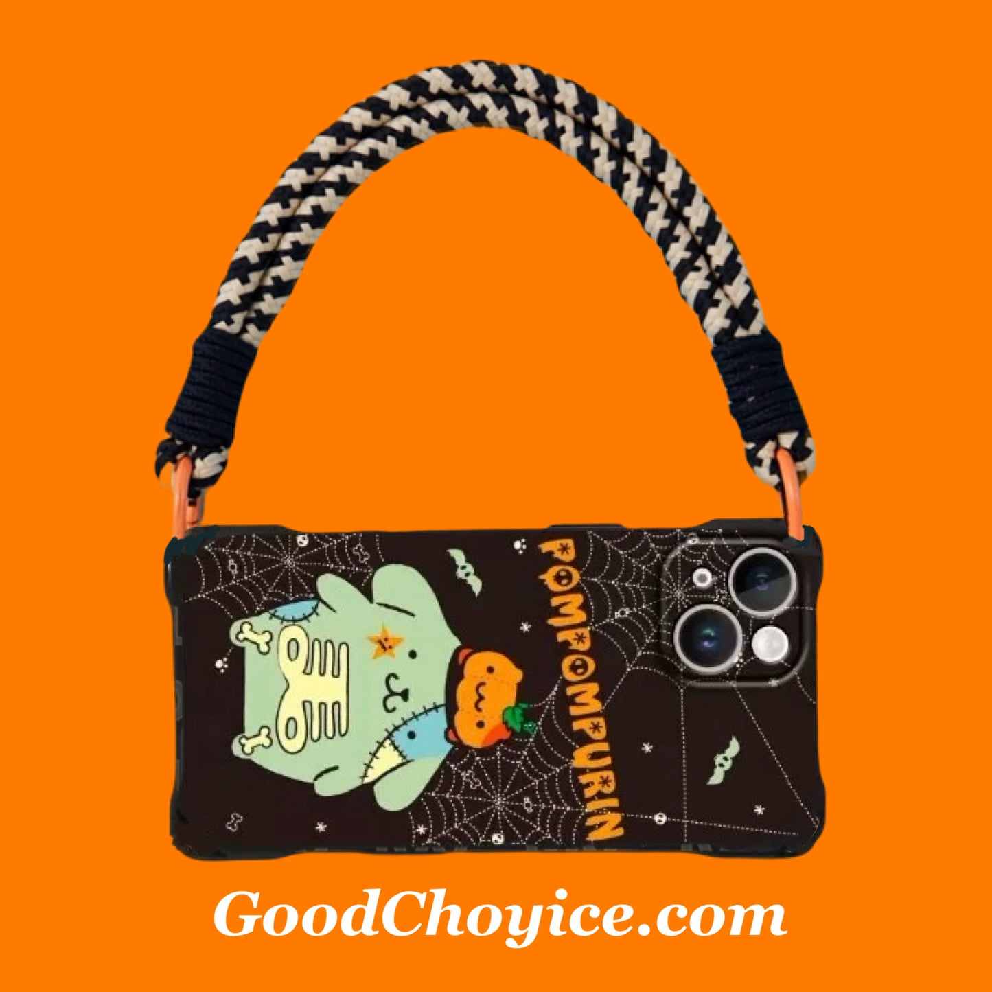 Pompompurin Halloween Phone Case with Lanyard