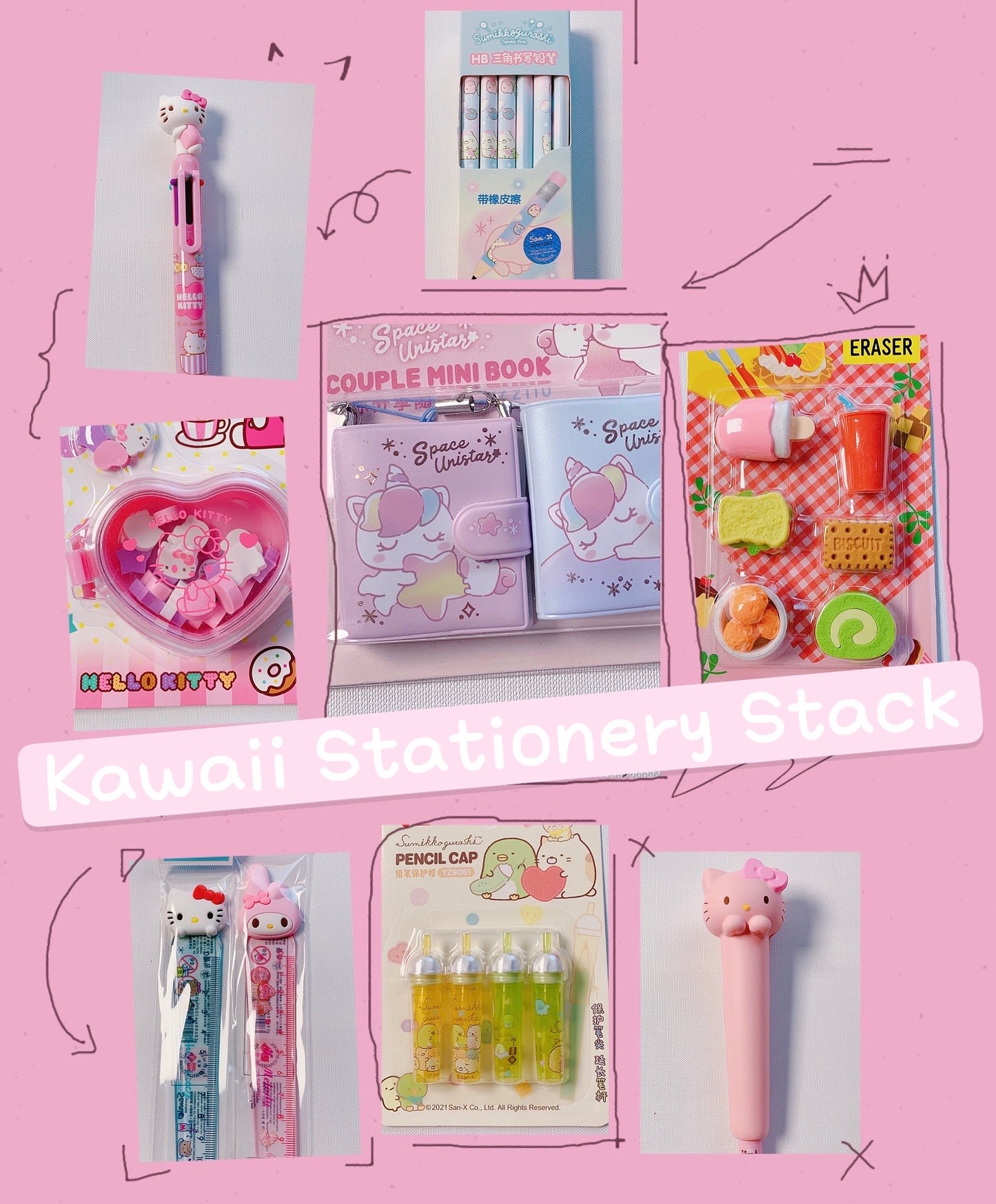 15PCS Kawaii Stationery Pack