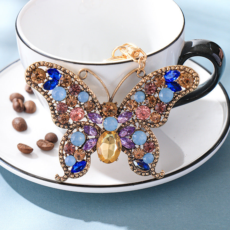 Butterfly Rhinestone Keychain (100% handmade)