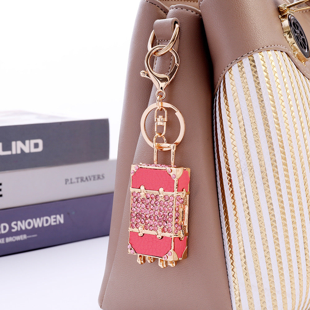 Luggage Rhinestone Keychain (100% handmade)